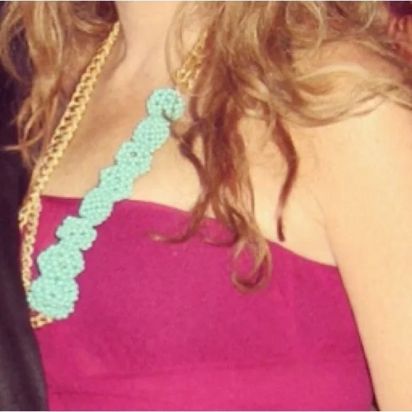 Gold and Turquoise Statement Necklace! Great price. Vintage!